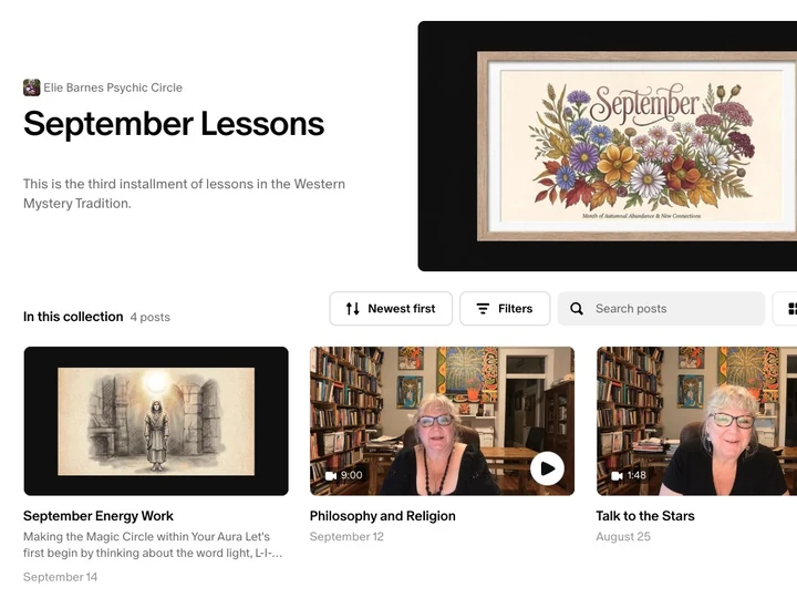 September Lessons collection showing multiple Circle posts.
